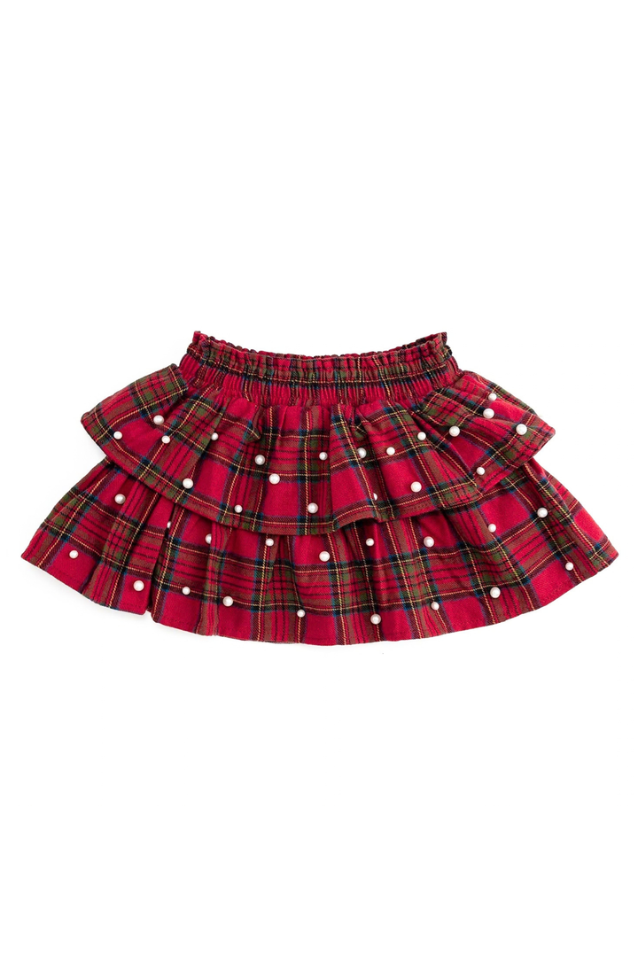 Be Merry Pearl Holiday Plaid Tiered Skirt