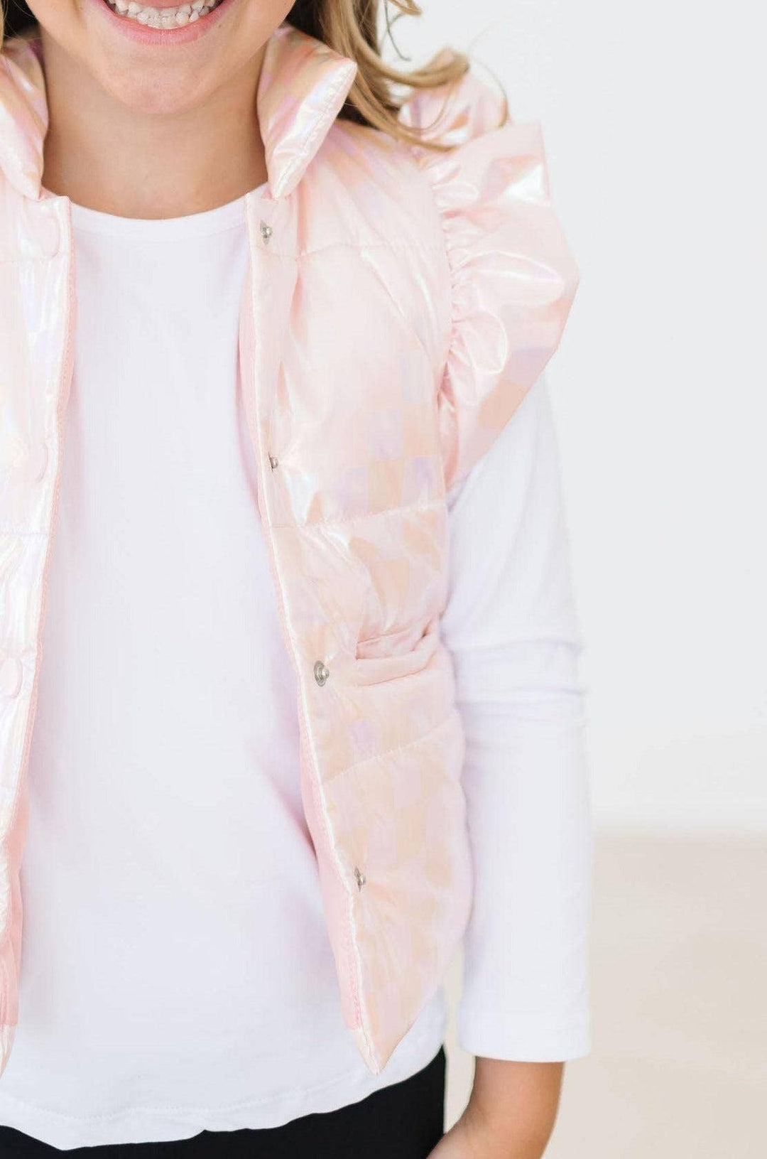 Pink Shimmer Puffer Vest