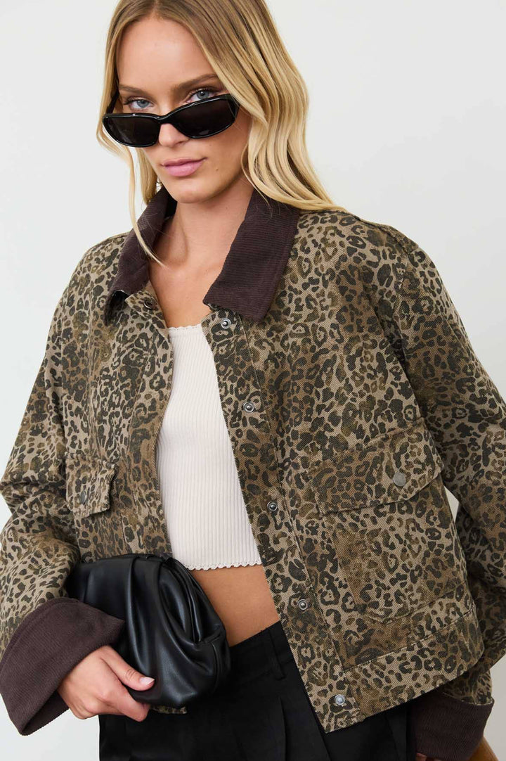 It Girl Cheetah Corduroy Jacket