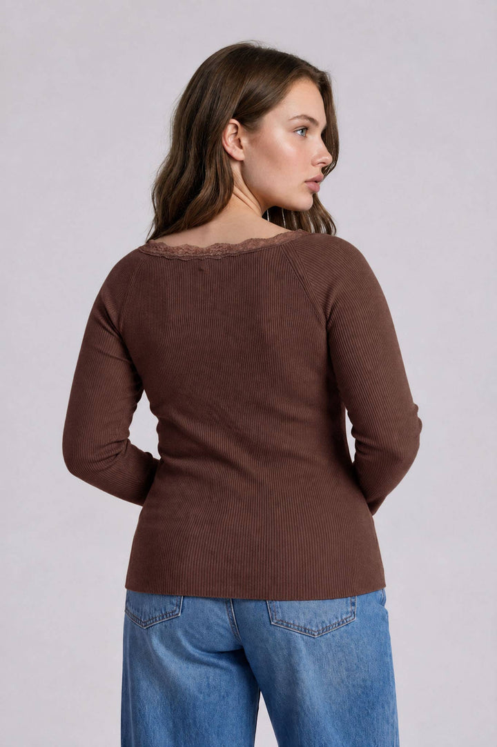 Hadley Lace Trim Knit Top