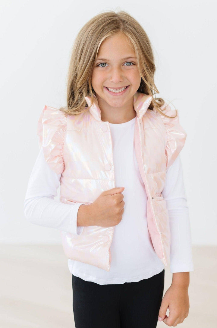 Pink Shimmer Puffer Vest
