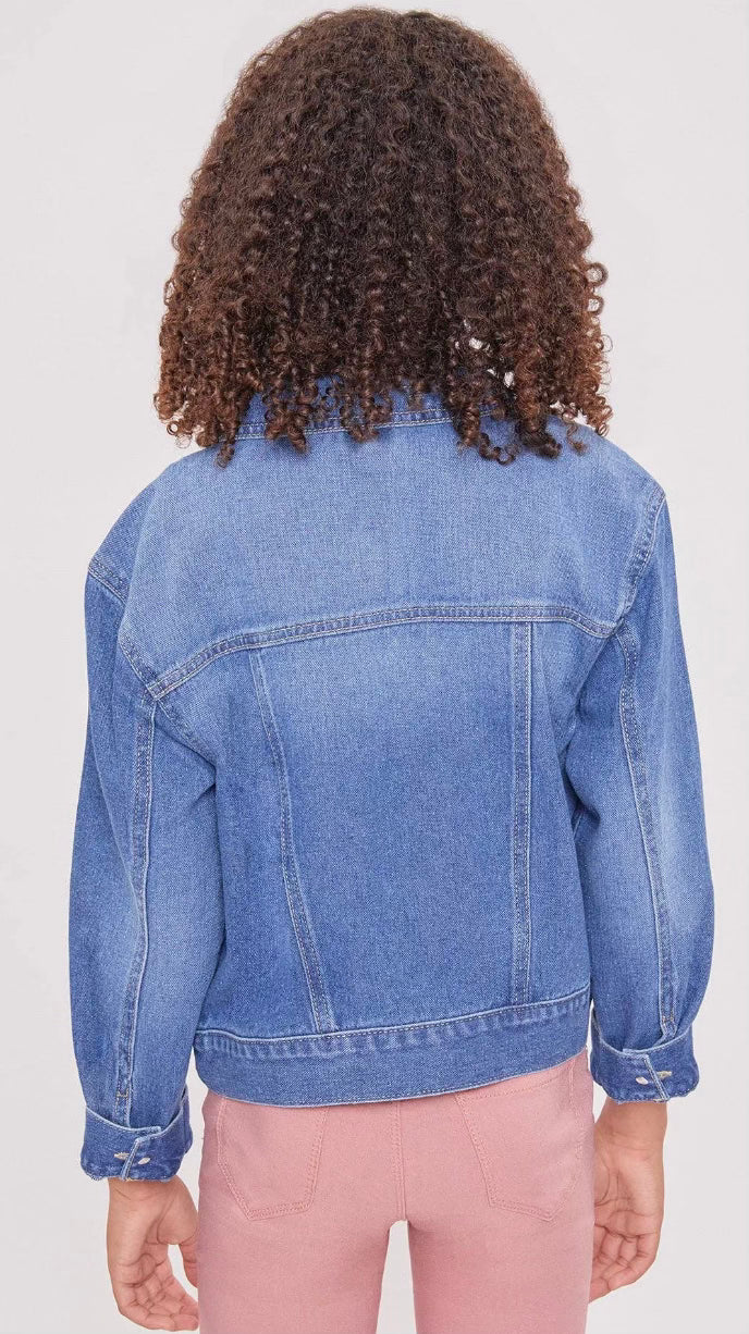 Girls Basic Oversized Denim Jacket